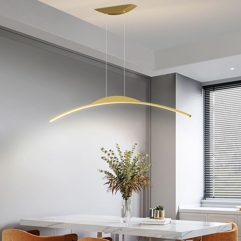 Linear Island Pendant Lights Modern Metal 1 Light for Dining Room