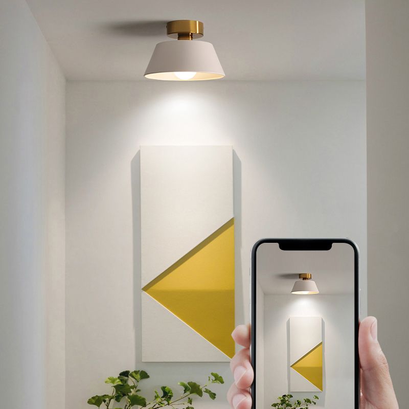 Iron 1 - Light Flush Mount Ceiling Lights Geometric Ceiling Flush in Black / White