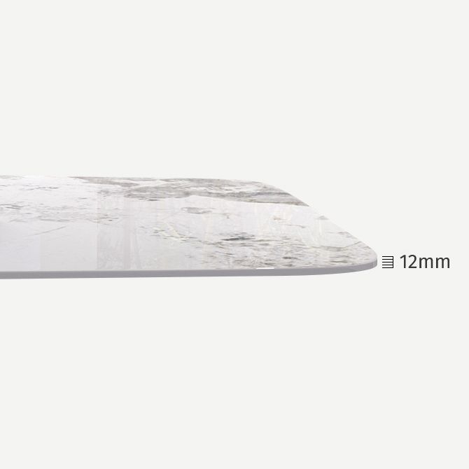 Luxe gesinterde stenen eettafel rechthoektafel met bakbasis