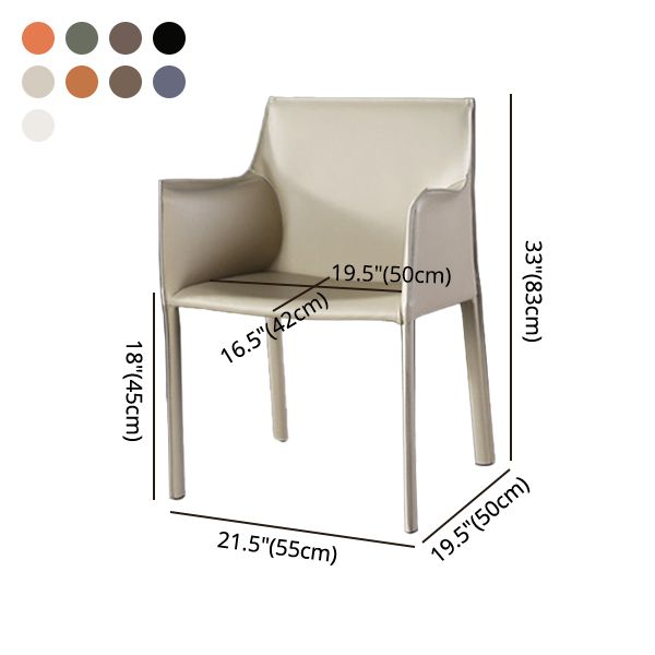 Silla de comedor individual con respaldo sólido y acabado mate de cuero con silla de montar para el hogar de estilo diseñador