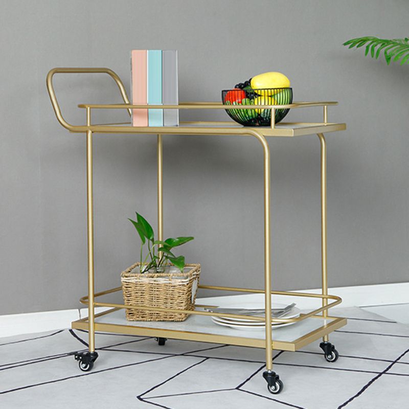 34.65" High Modern Style Prep Table Rolling Metal Prep Table for Kitchen