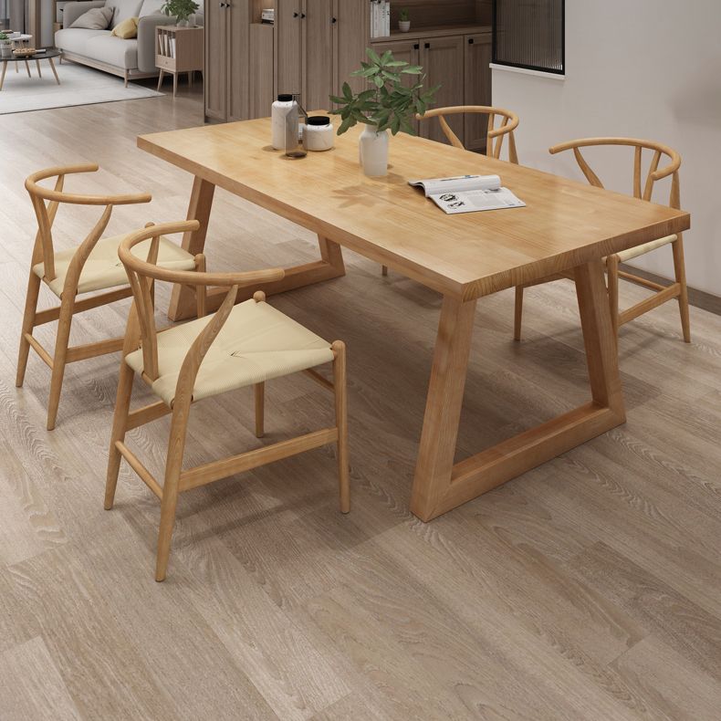 Contemporary Rectangle Shape Dining Set Solid Wood Top Dining Table Furniture for Dining Room