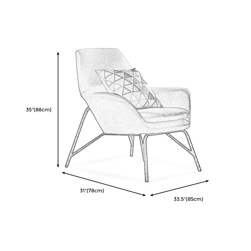 33.46" L x 30.70" W x 34.64" H Linen Accent Chair Flared Arms Lounge Chair