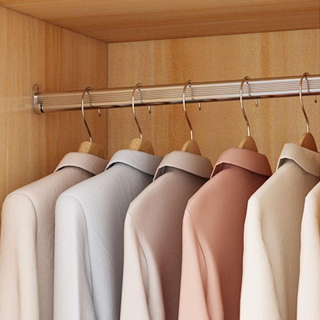 Wooden Frame Wardrobe Freestanding Wardrobe Armoire with Shelves and Clothes Rail