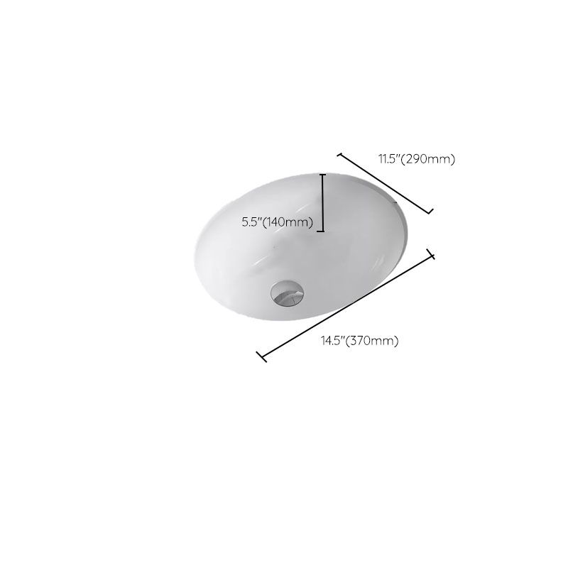 Bathroom Sink Ceramic White Round Anti-spill Sink with Faucet