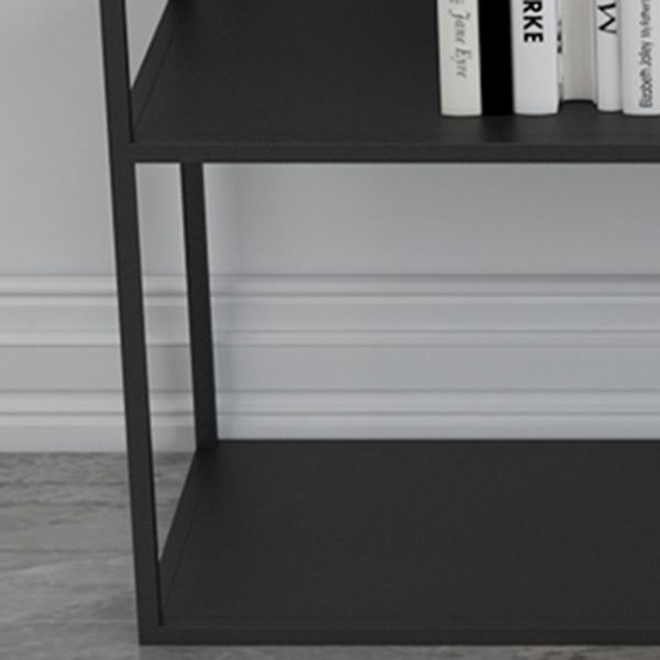 Rectangle Open Black Bookshelf Modern Metal Storage Bookcase