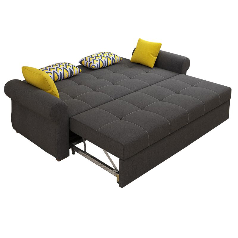 Cushion Back Futon Sofa Bed Pillow Included Flared Arms Sleeper Sofa