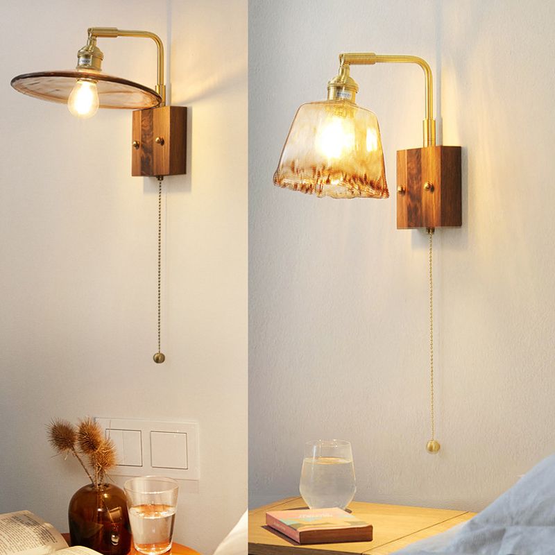 Minimalist Glass Shade Wall Light Fixture Industrial Wall Light Sconce for Bedroom