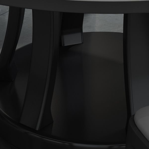 Contemporary Sintered Stone Round Dining Table Standard Kitchen Dining Table with Pedestal Base