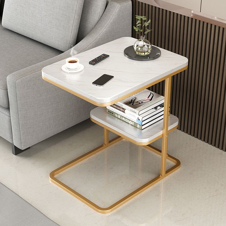 22.8" Tall Wooden Nightstand in Grey/ White / Black Modern Night Stand