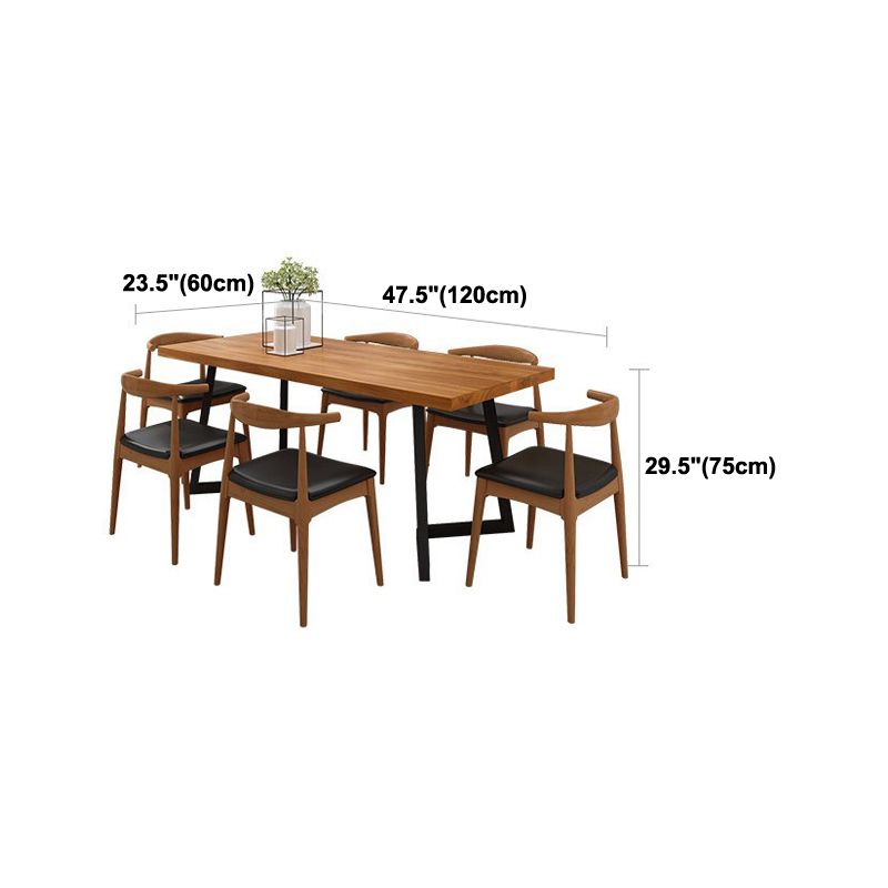 Industrial Style Dining Table Rectangle Brown Table for Home Kitchen without Chairs