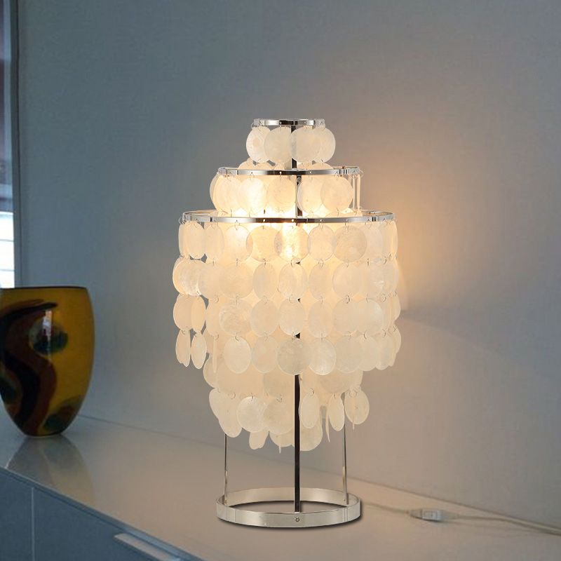Witte windgong Taakverlichting Modernisme Shell 1 licht Leesboeklicht voor slaapkamer