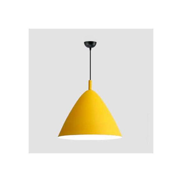Nordic Candy Colored Pendant Fixture Pyramid Shade 10.5/13/16 Inch Wide One Light Aluminum Hanging Light for Cafe