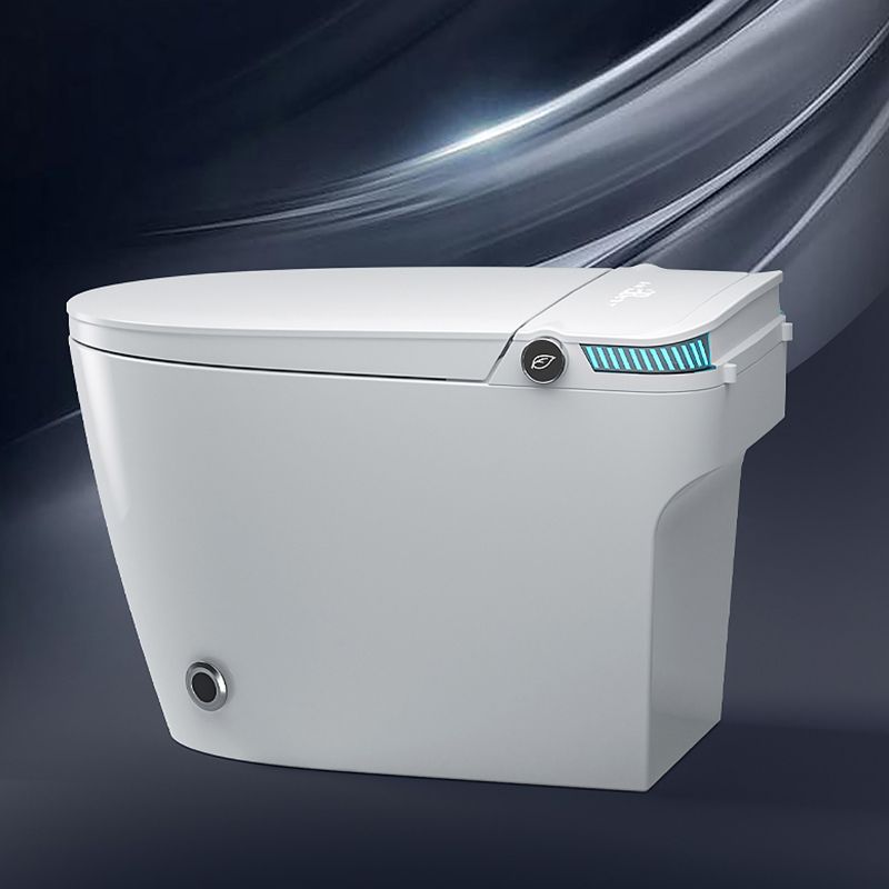 Contemporary Ceramic Flush Toilet Heated Seat Included Toilet Bowl for Washroom