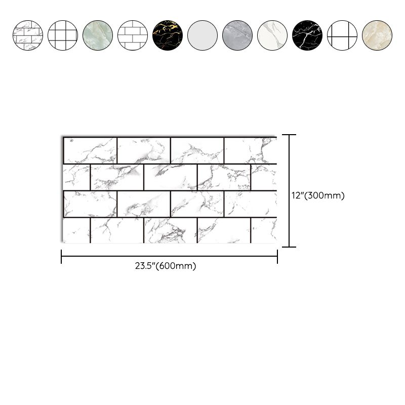 Modern Peel and Stick Tile PVC Rectangular 10 Pack Peel & Stick Field Tile for Kitchen