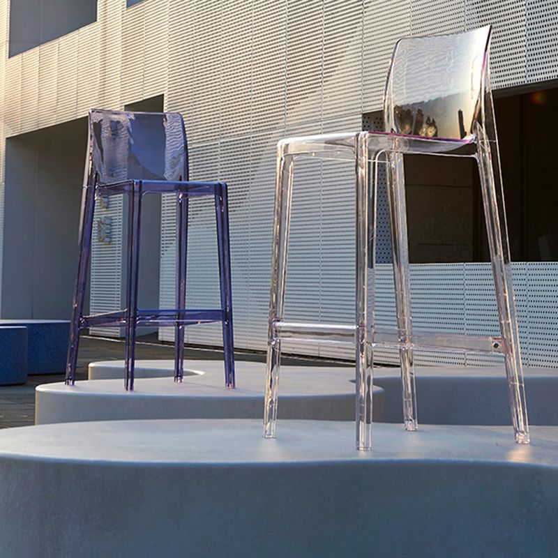 Scandinavian Armless Bar Stool Acrylic Low Back Counter Stool