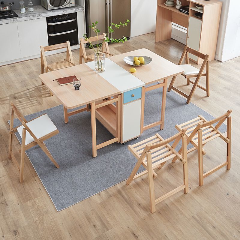 Contemporary Solid Wood Dining Chair Open Back Folding Side Chair