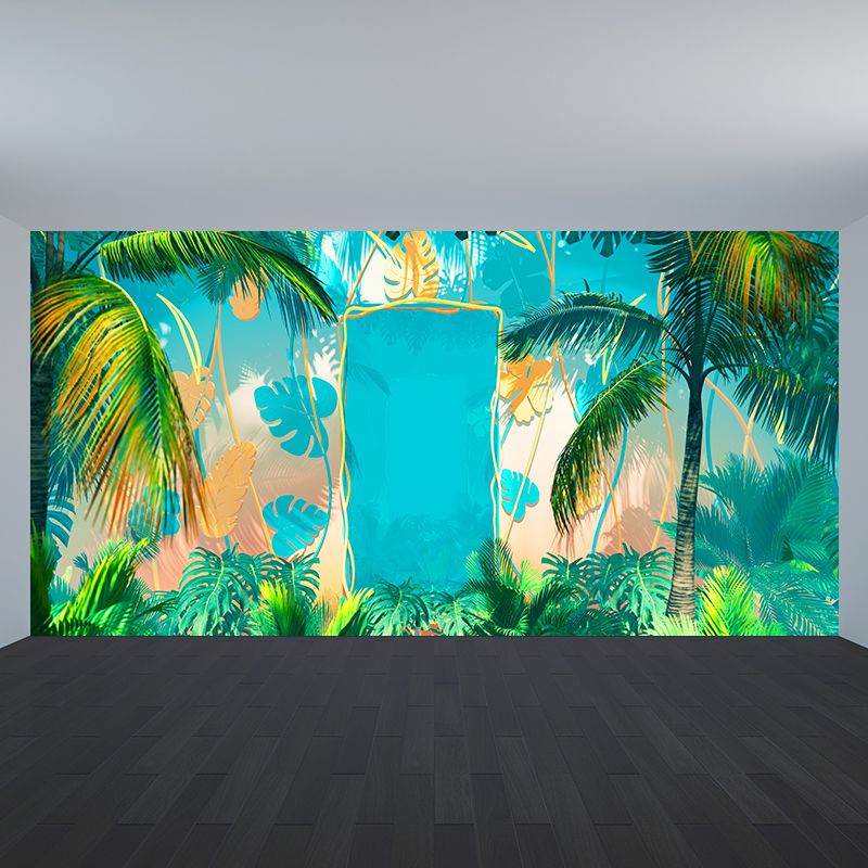 Tropical Mural Personalized Size Wall Covering for Sleeping Room, Water Resistant