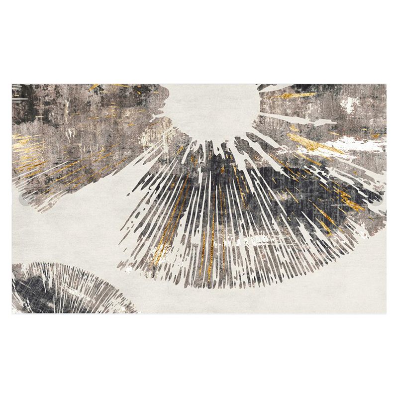 Light Brown Graphic Rug Polyester Modern Rug Washable Rug for Drawing Room