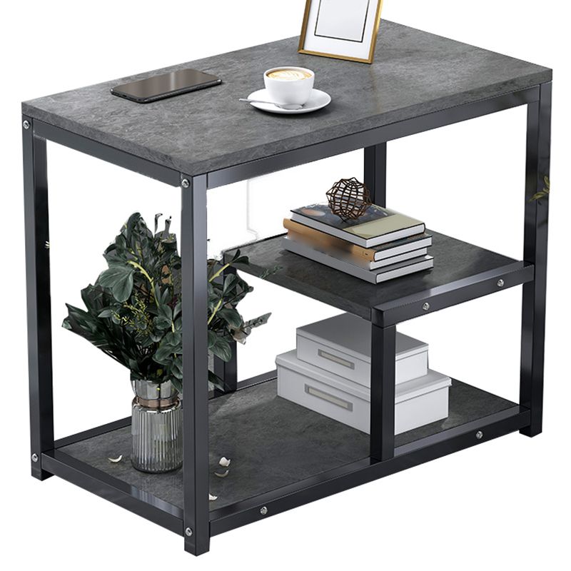 Industrial Rectangular Accent Side Table Metal Side End Snack Table