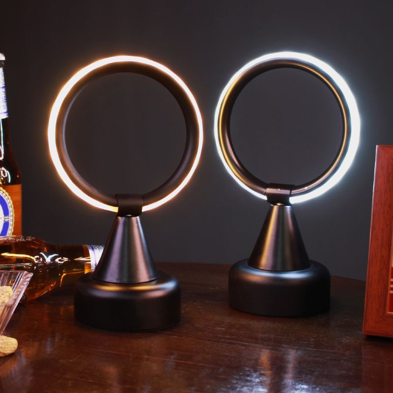 Simplicité Table linéaire lampe métallique Restauration décorative LED LED LED EN NOIR