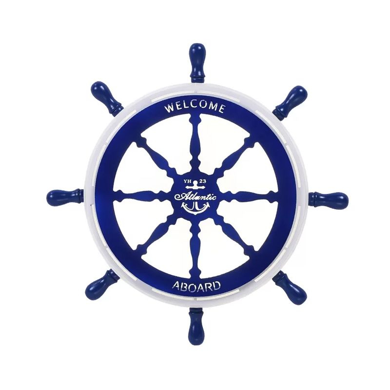 Circular Sleeping Room Flushmount Acrylic LED Modernism Ceiling Flush with Rudder Design in Blue