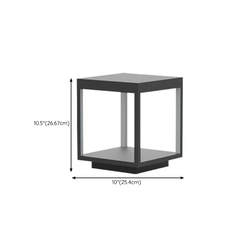 Square Waterproof Lights Outdoor Black Pillar Lamp for Garden