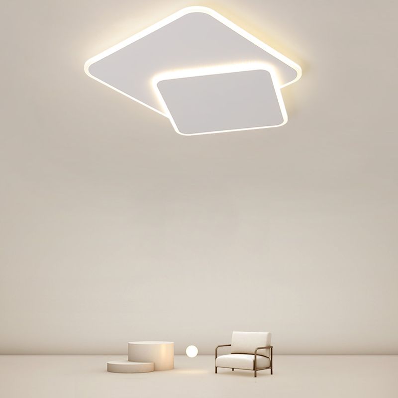 Plafonnier LED carré en métal, style nordique, éclairage d'intérieur, luminaire décoratif de plafond, idéal pour une chambre à coucher