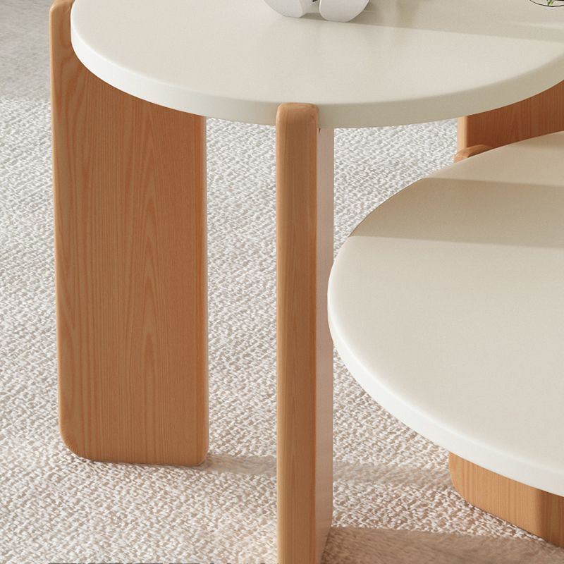 3 Legs Coffee Table Set Modern No Distressing Round Wood Coffee Table