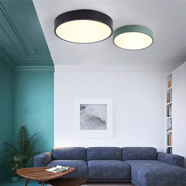 Lampada da soffitto a LED di forma rotonda stile moderno amaretto 1 luce da incasso con paralume in acrilico