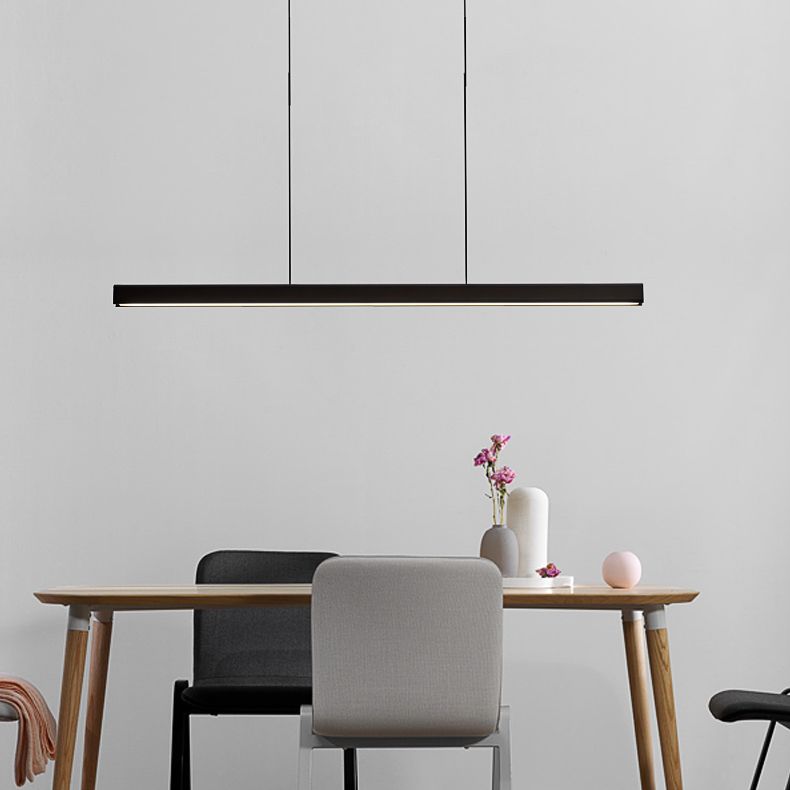 Simple Style Rectangle Island Light Fixture 1-Light Restaurant Hanging Lamp