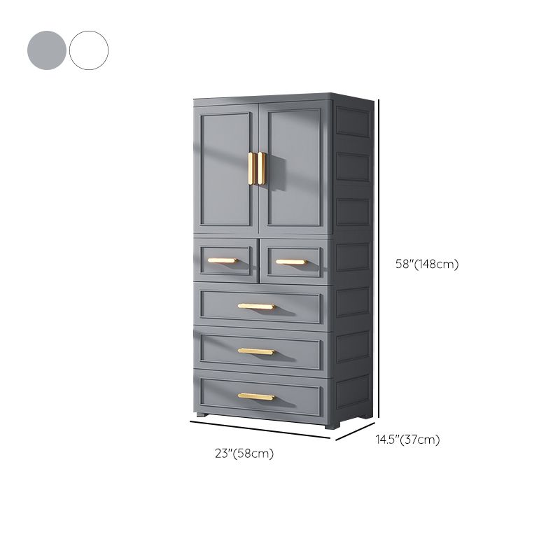 Hinged Wardrobe Cabinet Modern Plastic Storage Cabinet for Home
