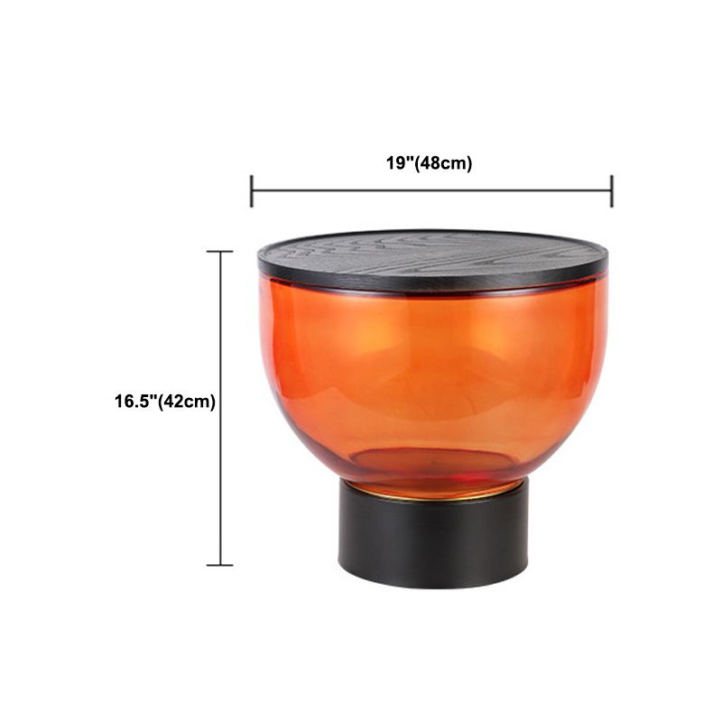 Contemporary Round Glass Coffee Table with Pedestal Base Cocktail Table