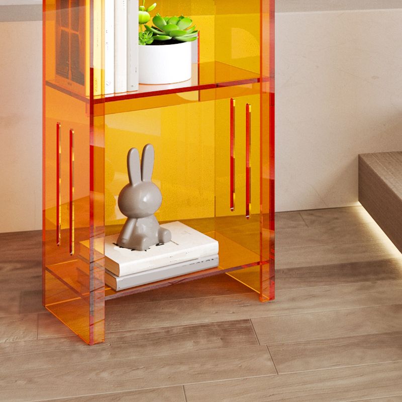 Modern Closed Back Standard Bookshelf Acrylic Bookcase with Rectangular Shelves