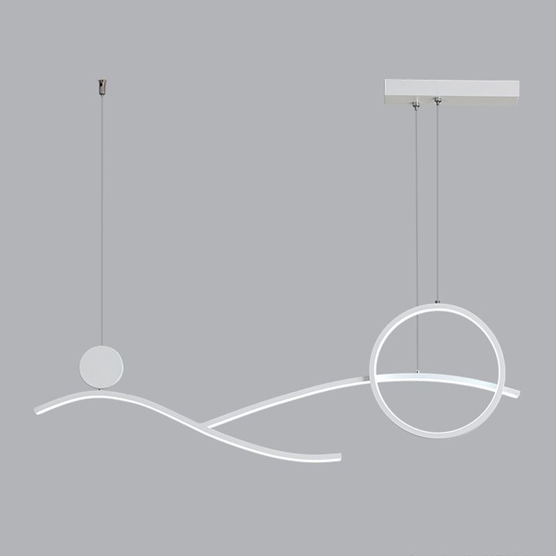 Style linéaire de style contemporain luminaires en métal 3 luminaires d'éclairage pendentif léger