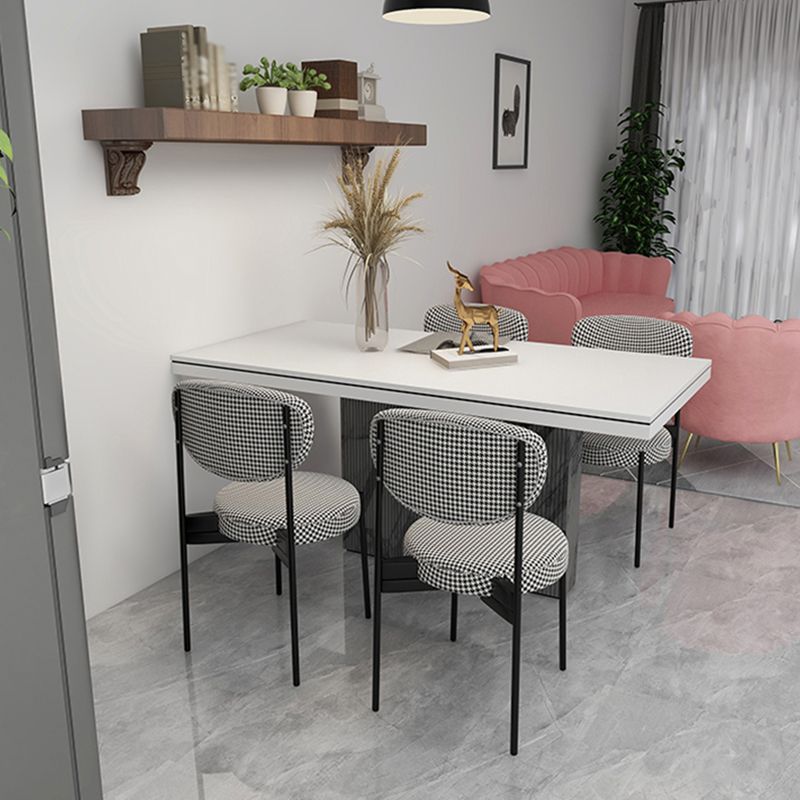 Glam Style Upholstered Side Chair Open Back Dining Side Chair