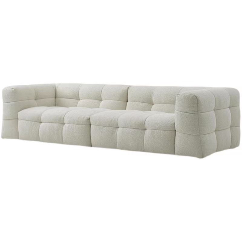 Modern Style Sofa Bed Velvet Material Square Form Armrest Tufted Back Sofa