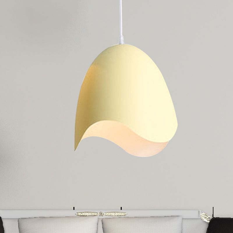 Glockendecke Anhänger Leichtes Macaron Metal 9,5 "/12" Dia 1 Hellrosa/Weiß/Blau -Hanglampen -Kit