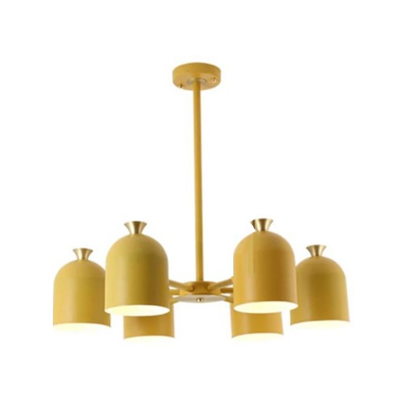 Simple Macron Chandelier Metal Multi Head Pendant Lighting Fixtures for Bedroom