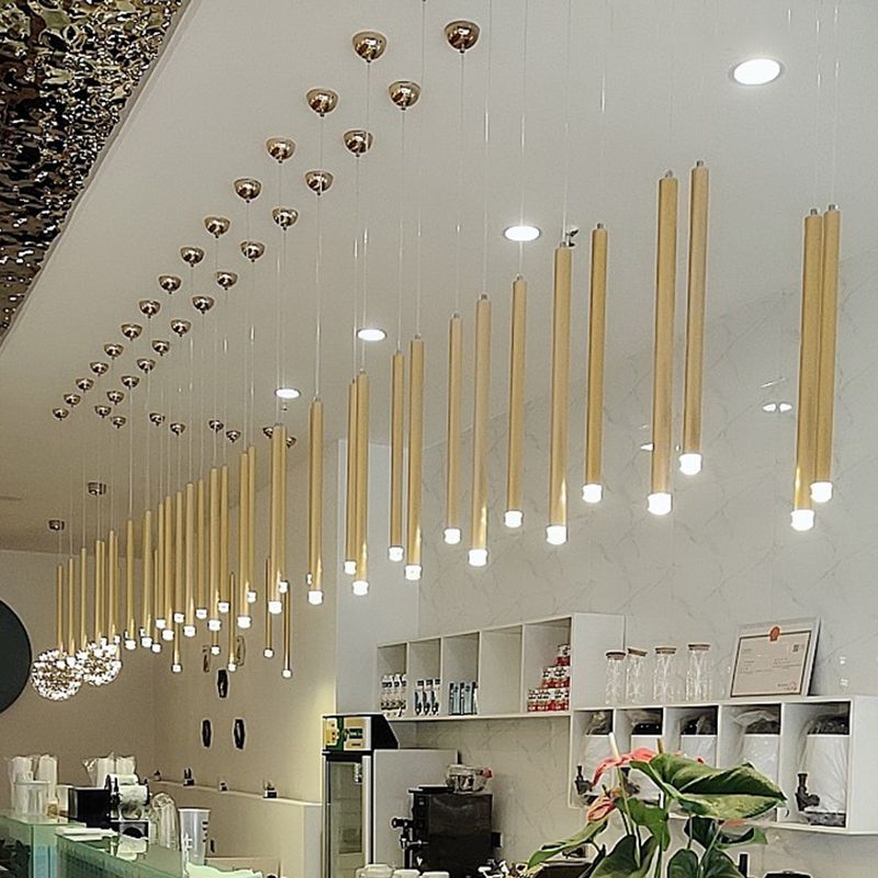 Minimalisme LED cylindrique Light Light moderne style Long Strip Éclairage de bande avec abat-jour en cristal