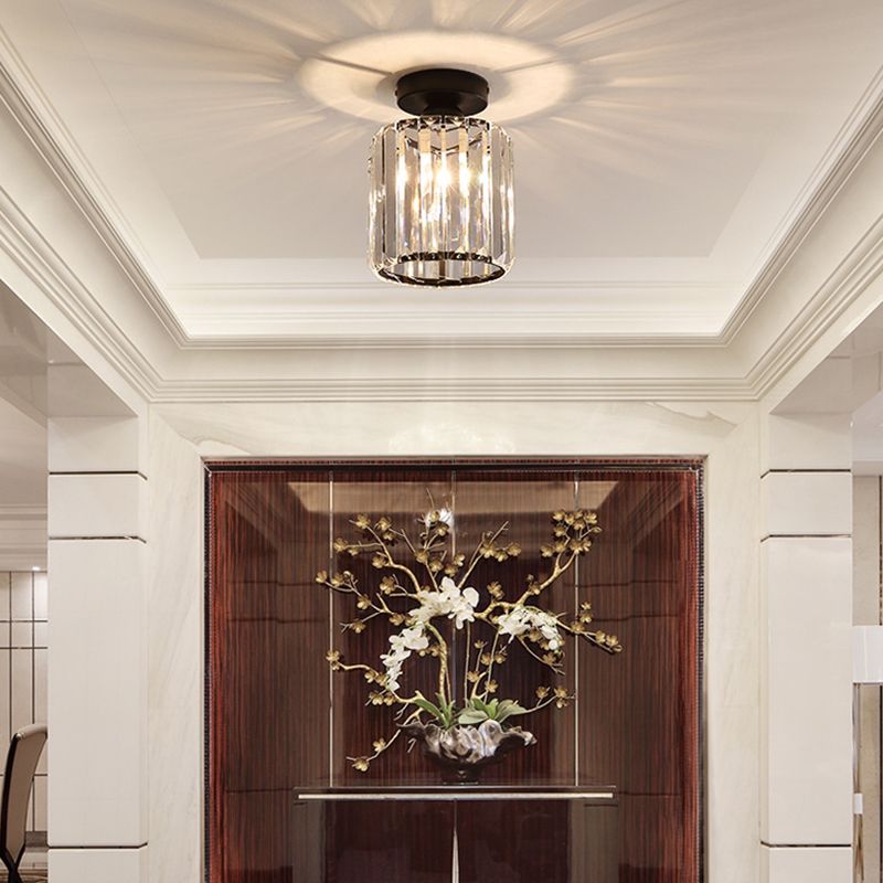 Crystal Geometric Flush Mount Light Modern Style 1 Light Flush Ceiling Light Fixtures