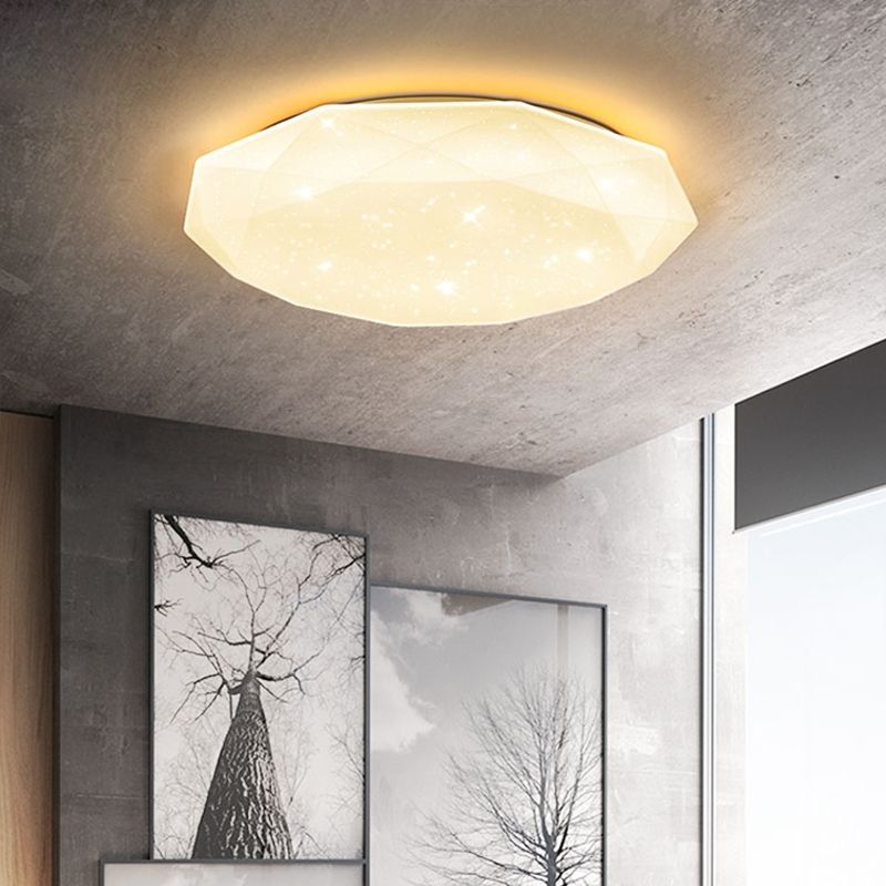 Lampada da soffitto a LED di design a cielo stellato Lampada da semi-incasso con paralume in acrilico bianco per soggiorno