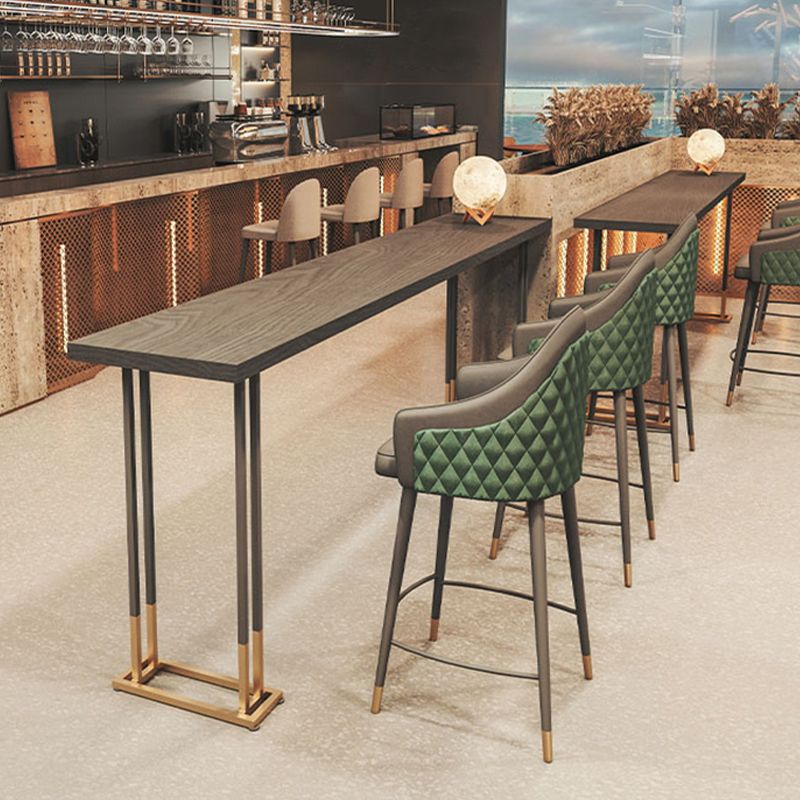 Glam Style Bar Table Solid Wood Rectangle Bar Dining Table for Indoor