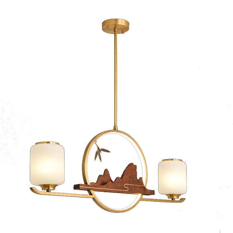 Modern Cylinder Island Lighting Fixtures Glass Pendant Lights