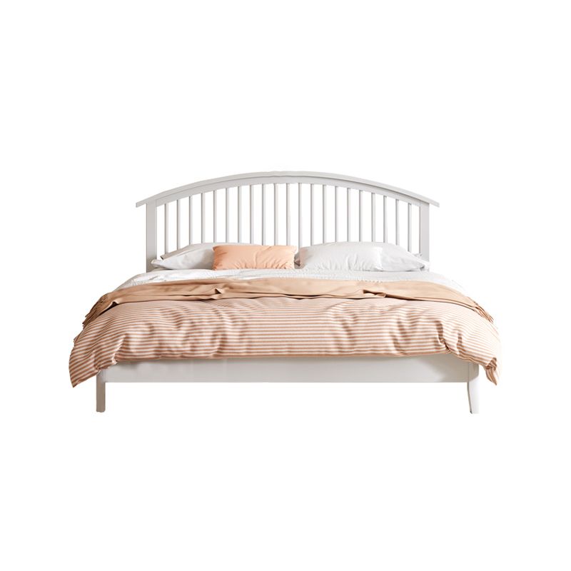 Scandinavian Slat Solid Wood with Headboard Mattress Included Arched Slat Bed