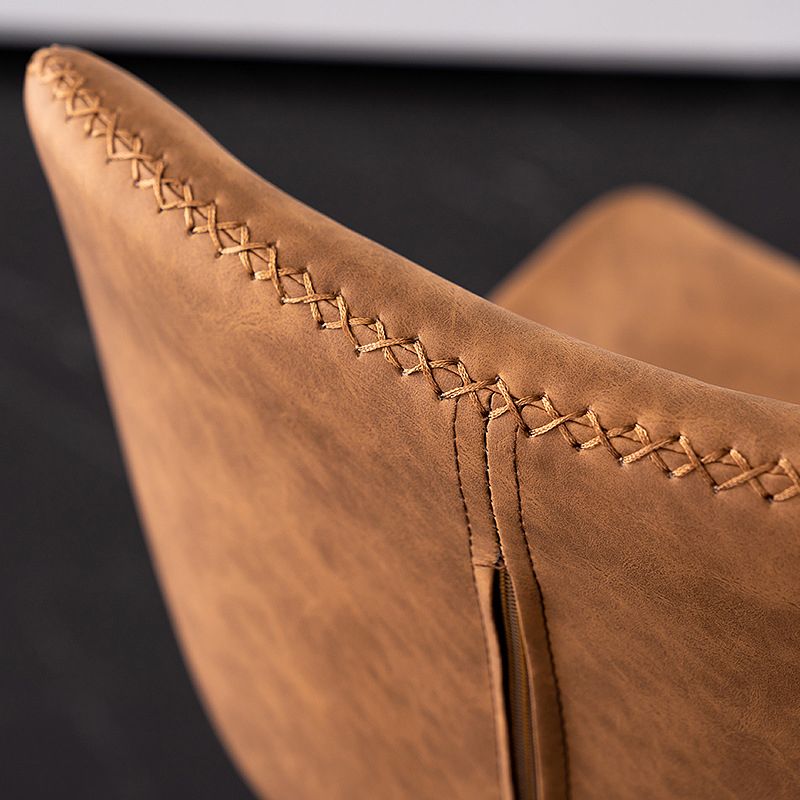 Contemporary Metal Barstool PU Leather Barstools in Matte Finish for Home