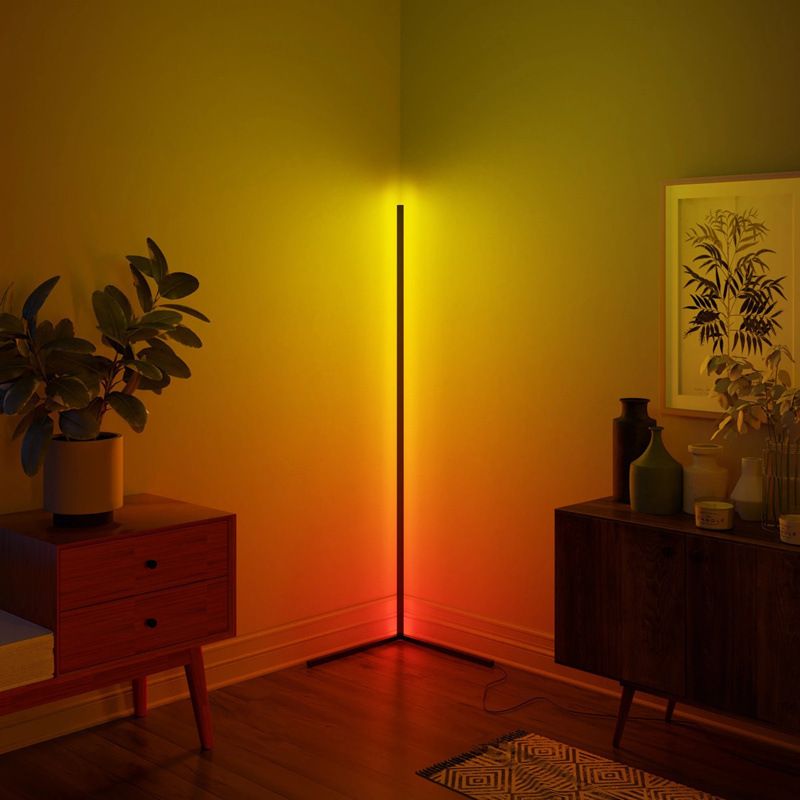 Lampade per pavimenti a led semplicità moderna lampade da pavimento lineare laccato con ombra acrilica
