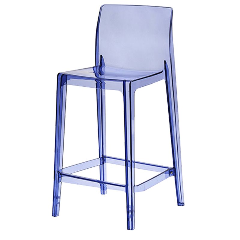 Contemporary Acrylic Low Back Armless Bar Stool with Footrest