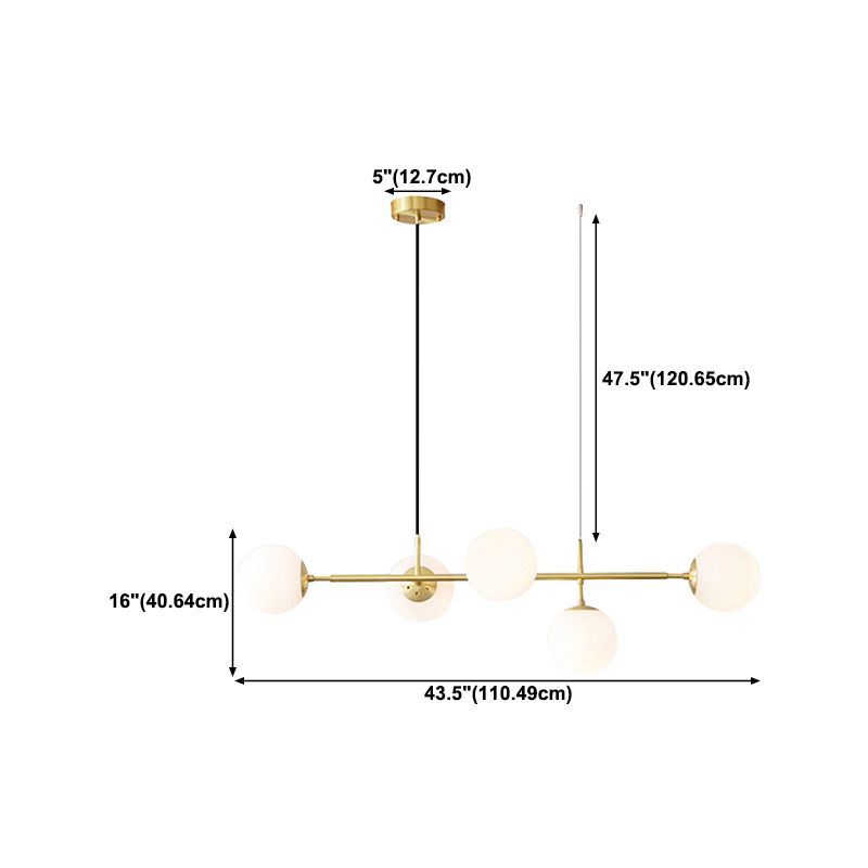 Modern Style Ball Shape Island Pendants Glass Pendant Lights for Living Room