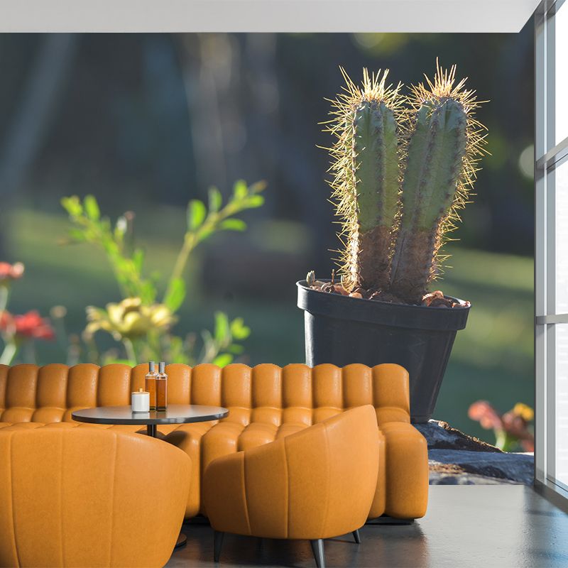 Nature Green Plants Wall Mural Personalized Size Coffee Shop Bathroom Decoration